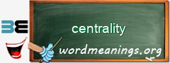 WordMeaning blackboard for centrality